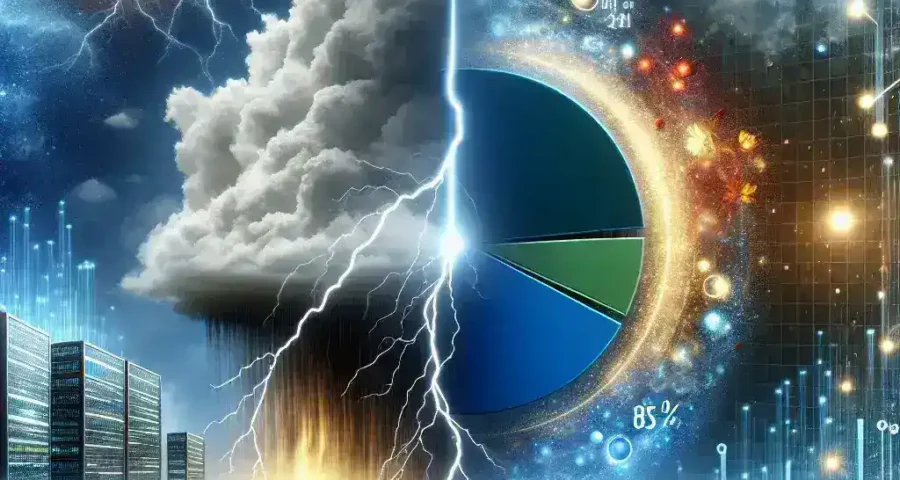 "AI-powered climate modeling visual showing predicted extreme weather events with 85% accuracy, illustrating advanced technology's role in enhancing climate predictions and understanding future weather patterns."